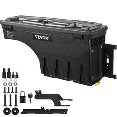 VEVOR Truck Bed Storage Box, Lockable with Password Padlock, 6.6 Gal/25 L ABS Wheel Well Tool Box, Waterproof and