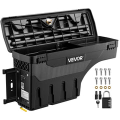 VEVOR Truck Bed Storage Box, 6.6 Gal/25 L Waterproof ABS Wheel Well Tool Box with Anti-Theft Combination Lock