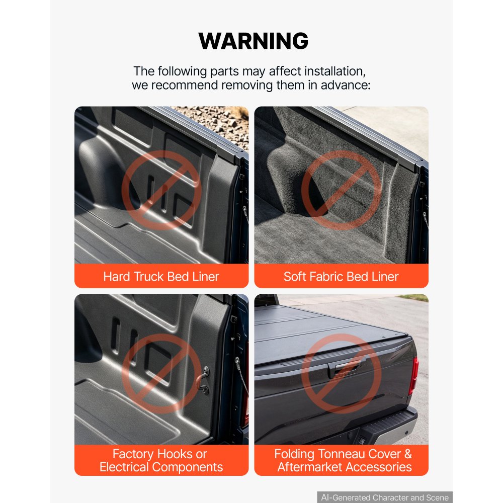 VEVOR Truck Bed Storage Box, 6.6 Gal/25L Waterproof ABS Wheel Well Tool Box, Anti-Theft Lock, Compatible with 2020-2025