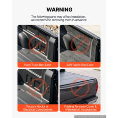 VEVOR Truck Bed Storage Box, 6.6 Gal/25L Waterproof ABS Wheel Well Tool Box, Anti-Theft Lock, Compatible with 2020-2025