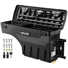 VEVOR Truck Bed Storage Box, 6.6 Gal/25L Waterproof ABS Wheel Well Tool Box, Anti-Theft Lock, Compatible with 2020-2025