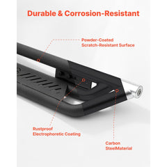 VEVOR Running Boards, 6 Inches Side Steps Compatible with 2022-2025 Toyota Tundra CrewMax Cab, Black Carbon Steel Nerf