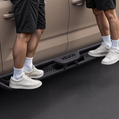 VEVOR Running Boards, 6 Inches Side Steps Compatible with 2022-2025 Toyota Tundra CrewMax Cab, Black Carbon Steel Nerf
