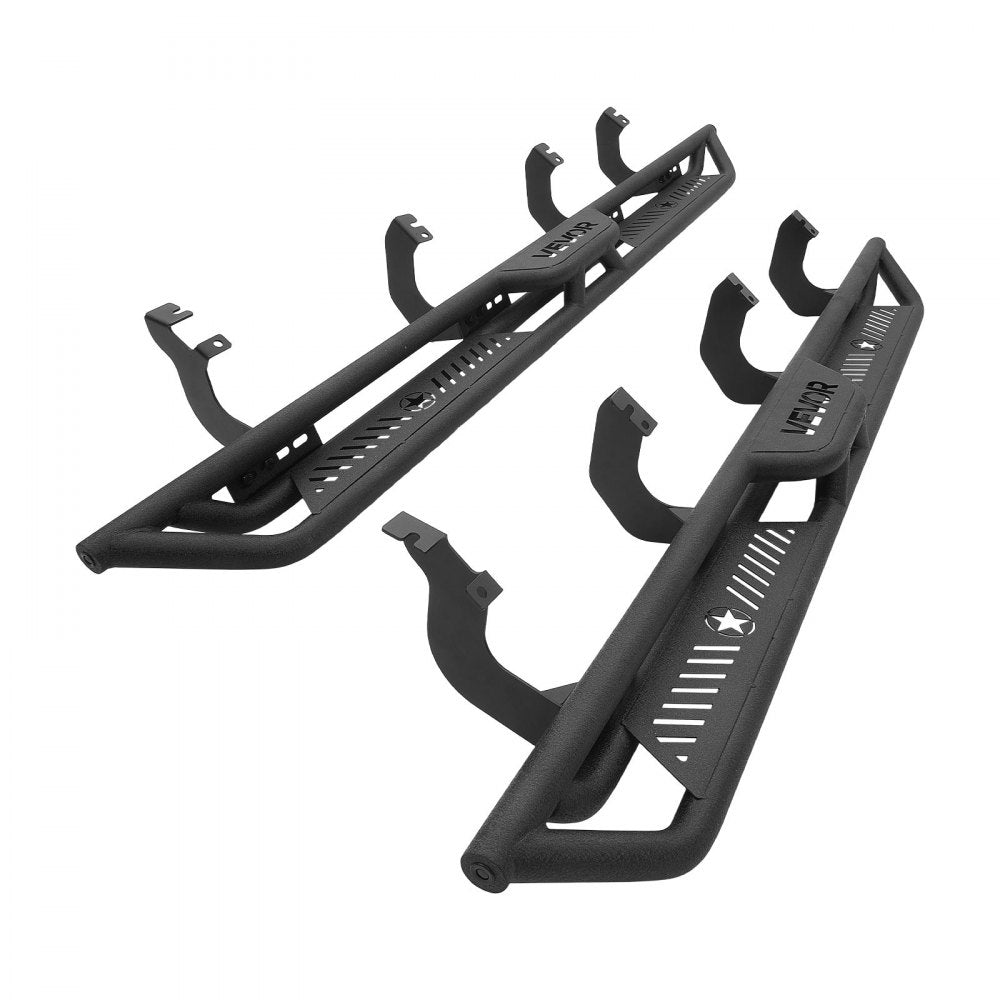VEVOR Running Boards, 6 Inches Side Steps Compatible with 2022-2025 Toyota Tundra CrewMax Cab, Black Carbon Steel Nerf