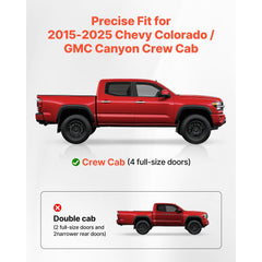 VEVOR Running Boards, 6 Inches Side Steps Compatible with 2015-2025 Chevy Colorado/GMC Canyon Crew Cab, Black Carbon