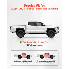 VEVOR Running Boards, 6 Inches Side Steps Compatible with 2024-2025 Toyota Tacoma Double Cab, Black Carbon Steel Nerf