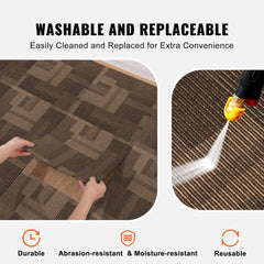 VEVOR Carpet Tiles Reusable, 24"x 24"Carpet Squares With Padding Attached, Soft Padded Carpet Tiles, Easy Install DIY
