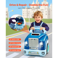 VEVOR Engine Toy, 60 Pieces, Kids Mechanic Car Repair Set with Removable Parts, Lights and Sounds, Steering Wheel and