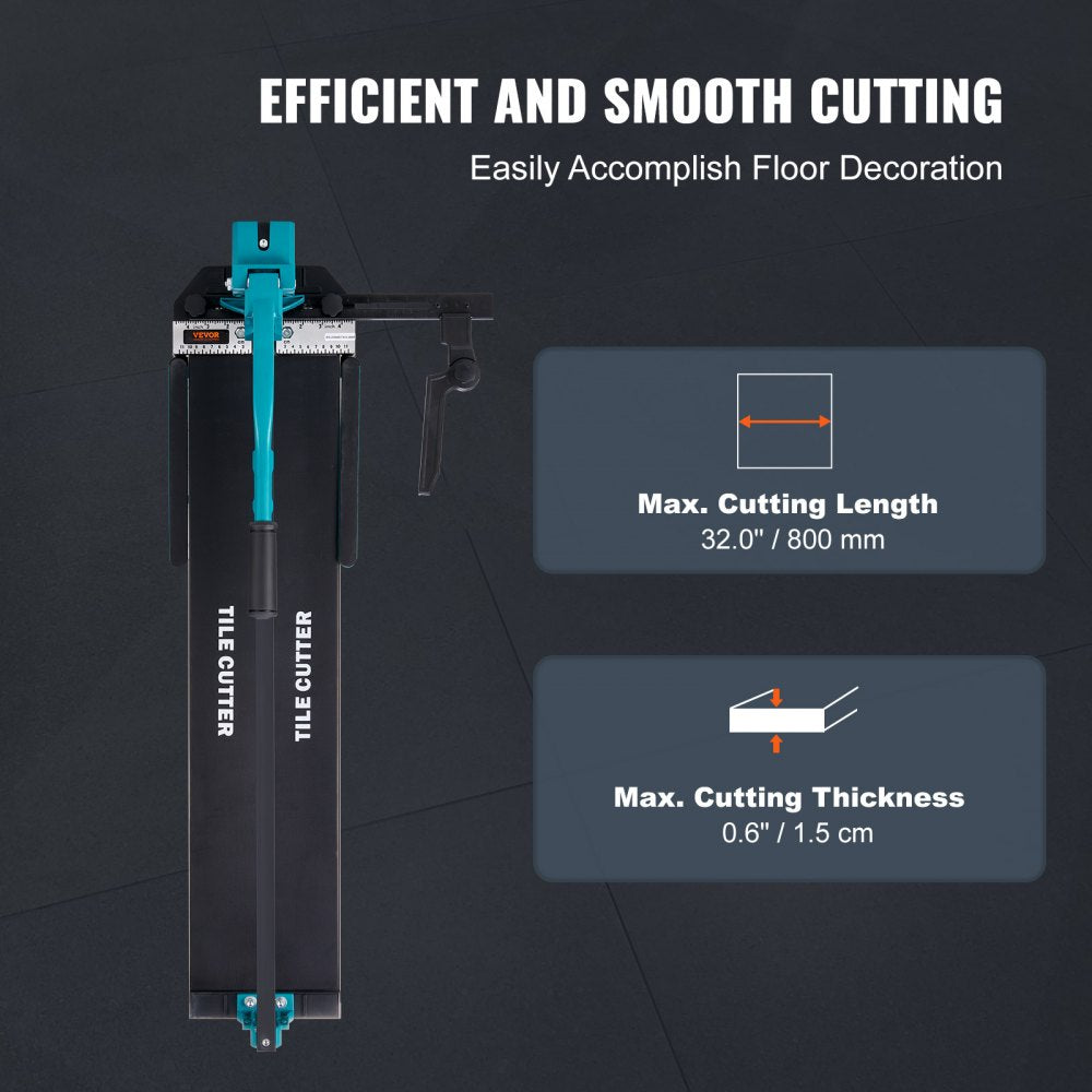 VEVOR Manual Tile Cutter, 32 inch, Porcelain Ceramic Tile Cutter with Tungsten Carbide Cutting Wheel, Infrared