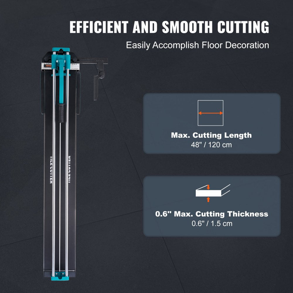 VEVOR Manual Tile Cutter, 48 inch, Porcelain Ceramic Tile Cutter with Tungsten Carbide Cutting Wheel, Infrared