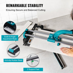 VEVOR Manual Tile Cutter, 48 inch, Porcelain Ceramic Tile Cutter with Tungsten Carbide Cutting Wheel, Infrared