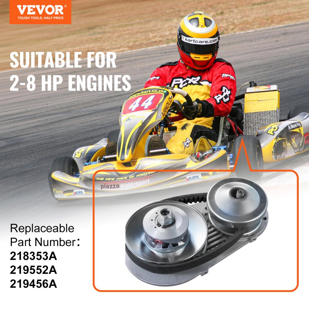 VEVOR Drive Clutch, 2-8HP Engine, 2000 RPM High-Strength Drive Clutch with Asymmetric Designed Wheels & Robust Rubber