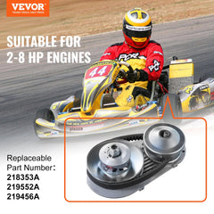 VEVOR Drive Clutch, 2-8HP Engine, 2000 RPM High-Strength Drive Clutch with Asymmetric Designed Wheels & Robust Rubber