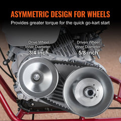 VEVOR Drive Clutch, 2-8HP Engine, 2000 RPM High-Strength Drive Clutch with Asymmetric Designed Wheels & Robust Rubber