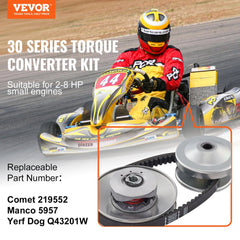 VEVOR Go-Kart Torque Converter, 3/4" Go-Kart Clutch Kit, 30 Series Asymmetrical Driver Pulley Replacement with Drive
