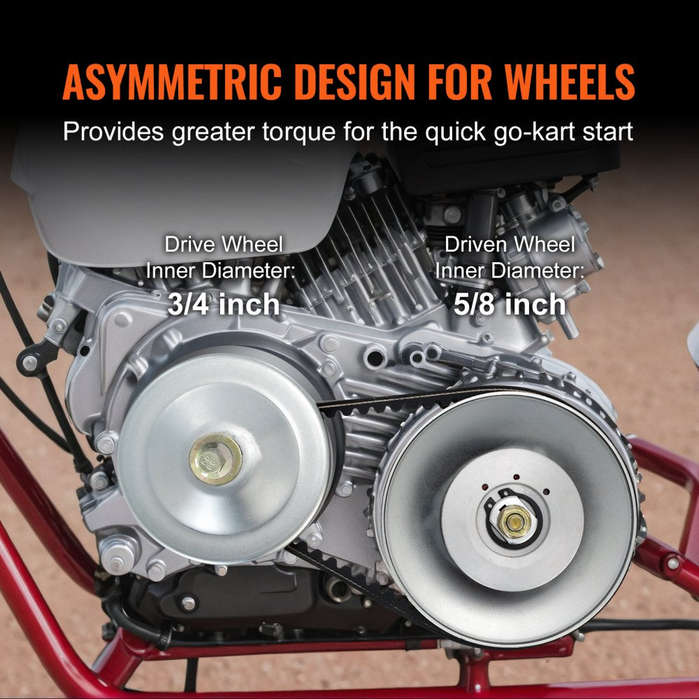 VEVOR Go-Kart Torque Converter, 3/4" Go-Kart Clutch Kit, 30 Series Asymmetrical Driver Pulley Replacement with Drive