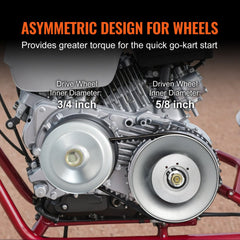 VEVOR Go-Kart Torque Converter, 3/4" Go-Kart Clutch Kit, 30 Series Asymmetrical Driver Pulley Replacement with Drive