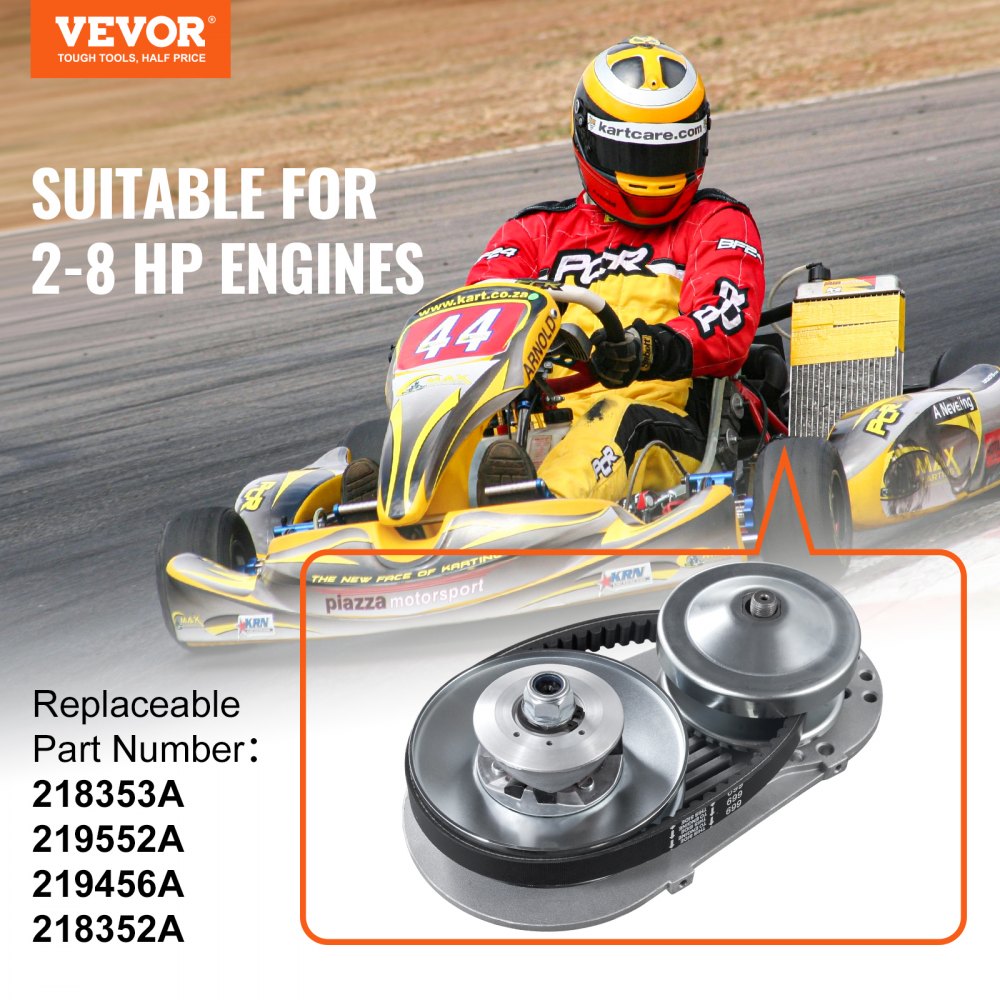 VEVOR Drive Clutch, 2-8HP Engine, 2000 RPM High-Strength Drive Clutch with Asymmetric Designed Wheels & Robust Rubber