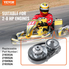 VEVOR Drive Clutch, 2-8HP Engine, 2000 RPM High-Strength Drive Clutch with Asymmetric Designed Wheels & Robust Rubber