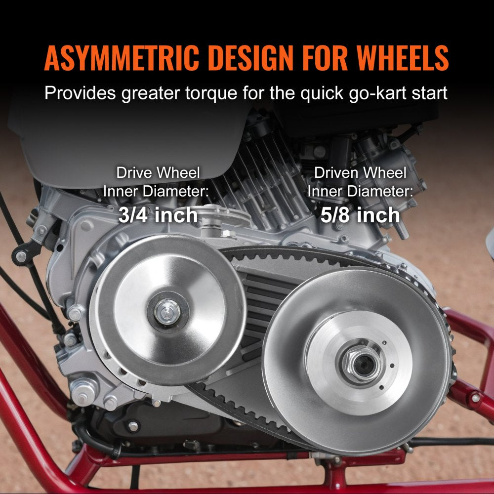 VEVOR Drive Clutch, 2-8HP Engine, 2000 RPM High-Strength Drive Clutch with Asymmetric Designed Wheels & Robust Rubber