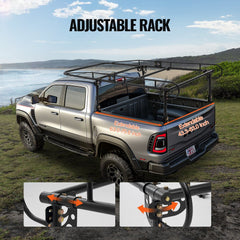 VEVOR Truck Ladder Rack, 1000 LBS / 454 KG Strong Capacity Truck Racks, Non-Drilling / Drilling Installation for Long