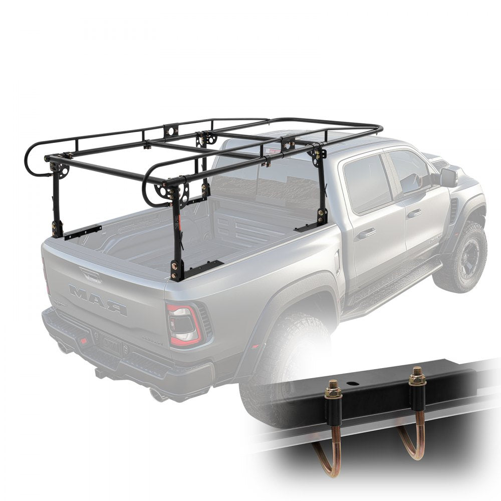 VEVOR Truck Ladder Rack, 1000 LBS / 454 KG Strong Capacity Truck Racks, Non-Drilling / Drilling Installation for Long