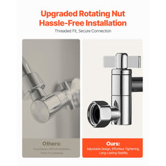 VEVOR Shower Head Extension Arm, 16 inches, Brass Shower Arm Extender with Flexible Adjustable Angle Height, Chrome
