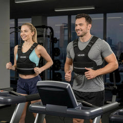 VEVOR Adjustable Weighted Vest, 20-32 lbs Comfortable X-Shape Body Weight Vest Set with 6 Weight Packs and Reflective