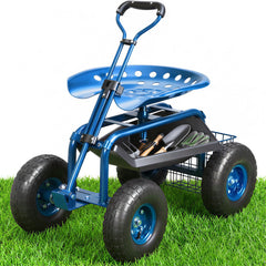 VEVOR Garden Cart Rolling Workseat with Wheels, Gardening Stool for Planting, 360 Degree Swivel Seat, Wagon Scooter