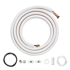 VEVOR 16FT Mini Split Line Set, 1/4" & 3/8" O.D Copper Pipes Tubing and Triple-Layer Insulation, for Air Conditioning