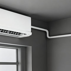 VEVOR 50ft Mini Split Line Set, 1/4" & 3/8" OD AC Copper Tubing Pipe, 3/8 White PE Thickened Insulated Coil with Flared