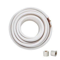 VEVOR 50FT Mini Split Line Set, 1/4" & 3/8" O.D Copper Pipes Tubing and Triple-Layer Insulation, for Mini Split Air