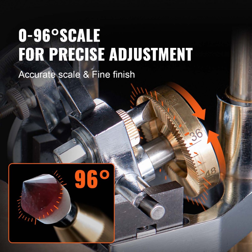 VEVOR Gem Faceting Machine, 180W Jade Grinding Polishing Machine 0-2980RPM Adjustable Rotating Speed, Rock Jewel Angle