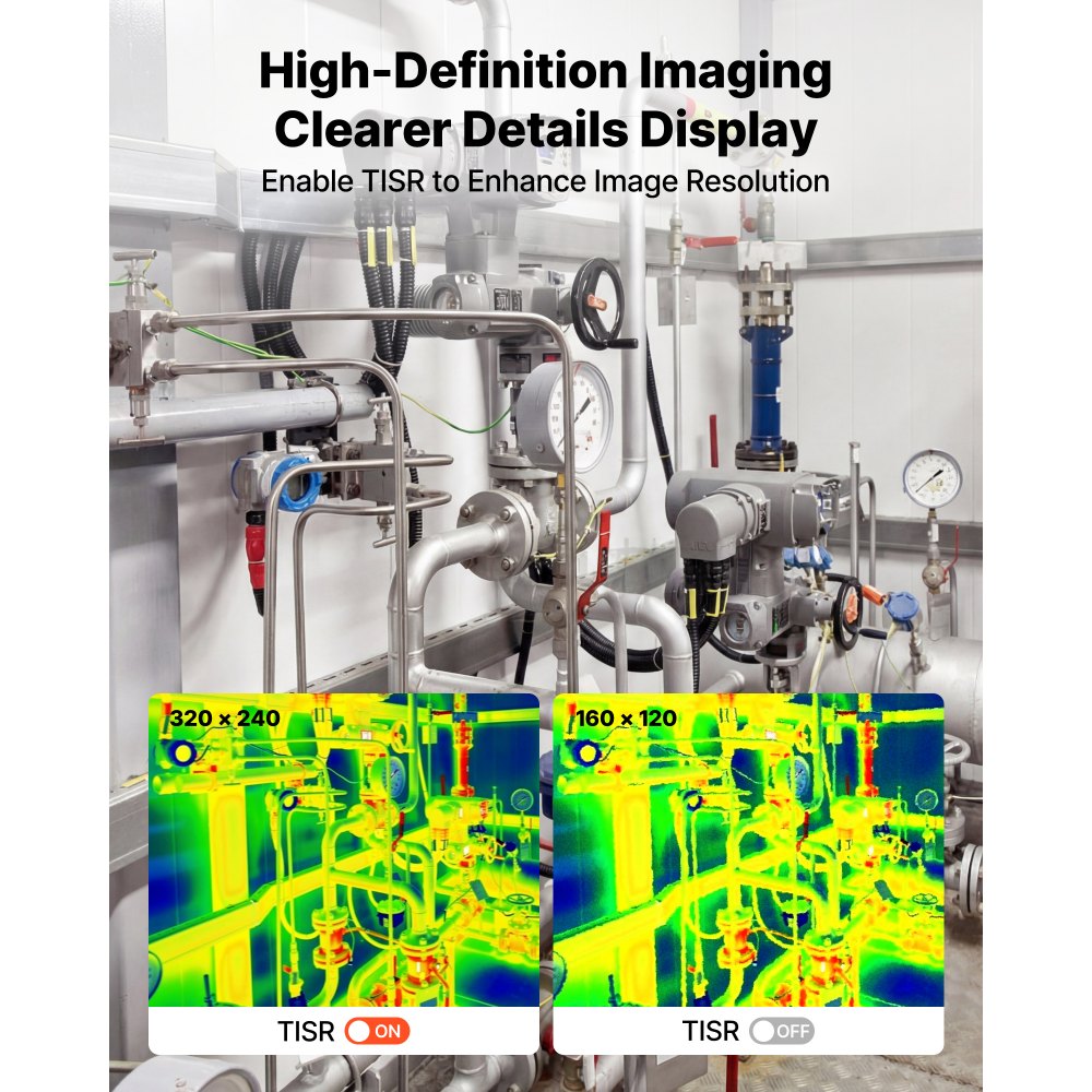 VEVOR Thermal Imaging Camera for Android, 320 x 240 TISR Super Resolution, 25HZ Refresh Rate Infrared Thermal Imager