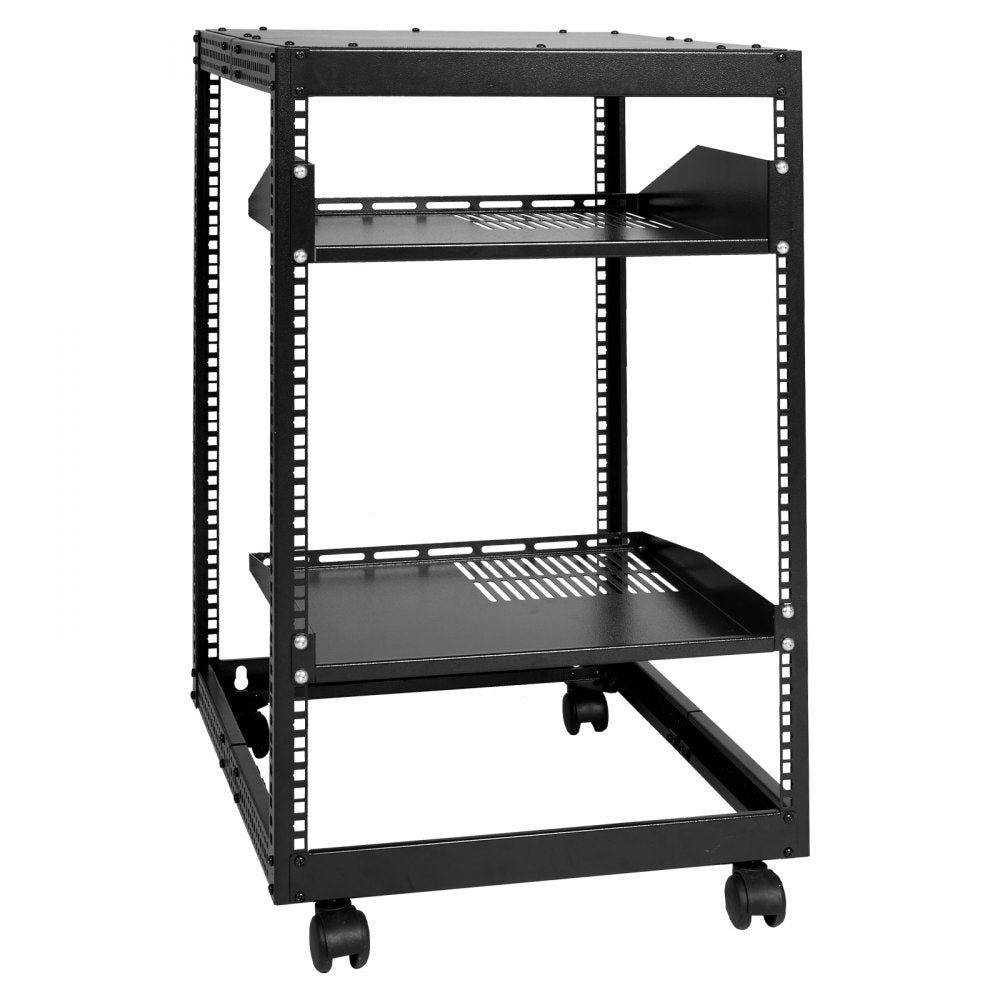 VEVOR 15U Open Frame Server Rack, 23-40 in Adjustable Depth, Free Standing or Wall Mount Network Server Rack, 4 Post AV