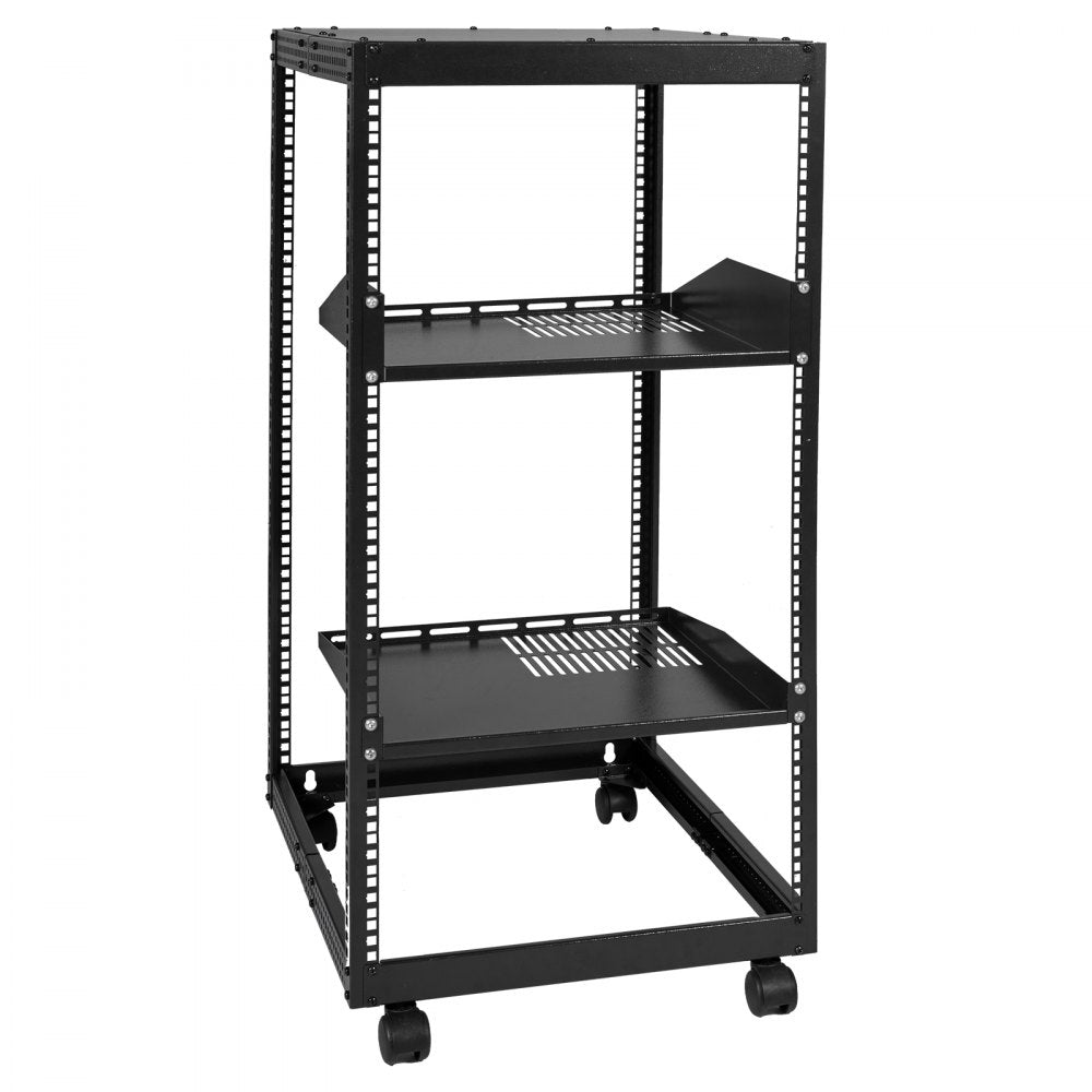VEVOR 20U Open Frame Server Rack, 23-40 in Adjustable Depth, Free Standing or Wall Mount Network Server Rack, 4 Post AV