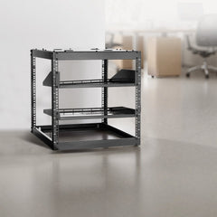 VEVOR 10U Open Frame Network Rack, 23 in Depth, Wall Mounted or Floor Standing Server Rack, Heavy Duty 4 Post, with