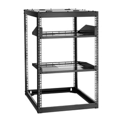 VEVOR 16U Open Frame Network Rack, 23 in Depth, Wall Mounted or Floor Standing Server Rack, Heavy Duty 4 Post, with