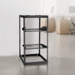 VEVOR 20U Open Frame Network Rack, 23 in Depth, Wall Mounted or Floor Standing Server Rack, Heavy Duty 4 Post, with