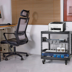 VEVOR 9U Open Frame Server Rack, 23''-40'' Adjustable Depth, Free Standing or Wall Mount Network Server Rack with 360°