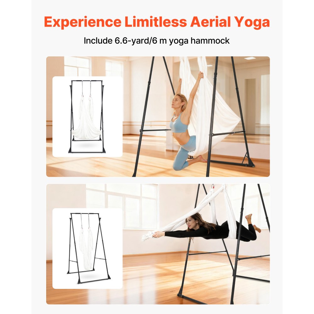 VEVOR Yoga Stand Frame, Max 440.9 lbs Load Swing Stand, Triangular Structure Aerial Rig, Aerial Silk Stands with EVA