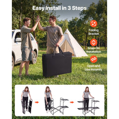 VEVOR Camping Kitchen Table, Slim-Fold Cook Station, Portable Folding Table, with 4 Side Tables, Heat Resistant