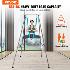 VEVOR Aerial Yoga Frame & Yoga Hammock, 9.67 ft Height Professional Yoga Swing Stand Comes with 13.1 Yards Aerial