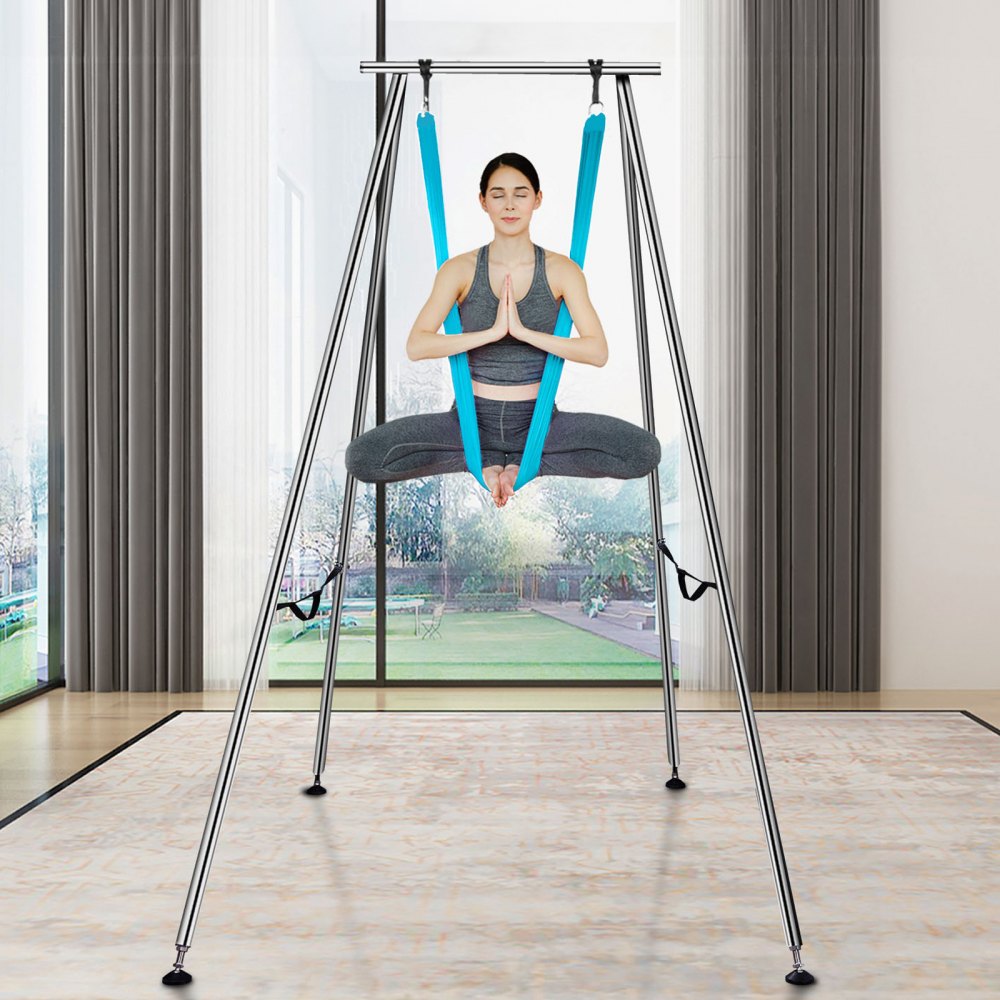 VEVOR Aerial Yoga Frame & Yoga Hammock, 9.67 ft Height Professional Yoga Swing Stand Comes with 13.1 Yards Aerial