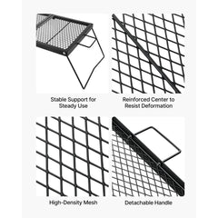 VEVOR Heavy Duty Folding Campfire Grill, 24" Portable Camping Grill Grate, Sturdy Steel Mesh, Compact Equipment Over