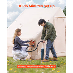 VEVOR Inflatable Tents for Camping, 3-5 Person Easy Setup Blow up Tent with Hand Pump, 300D Oxford 4 Season Glamping