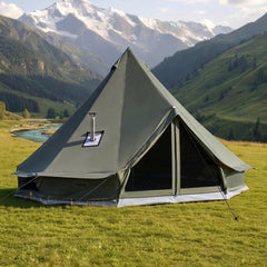 VEVOR Canvas Bell Tent, 4 Seasons 13.12 ft Yurt Tent for Camping with Stove Jack, Canvas Breathable Holds up to 4