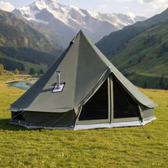 VEVOR Canvas Bell Tent, 4 Seasons 16.4 ft Yurt Tent for Camping with Stove Jack, Canvas Breathable Holds up to 7 People