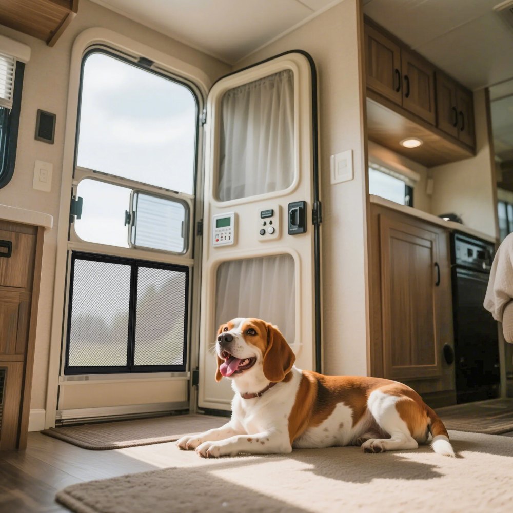 VEVOR RV Screen Door Protector, 22.5 x 20 inch Door Grille, Easy to Install and Disassemble, Reinforced Breathable
