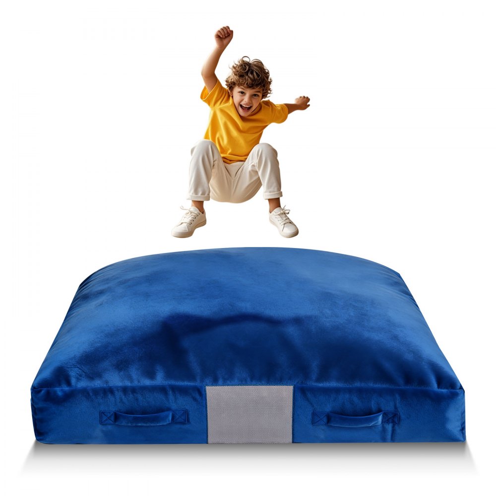 VEVOR Crash Pad, 5 x 5 ft Crash Pad for Kids Sensory with Foam Blocks and Washable Cover, Giant Pillow Mat Large Soft